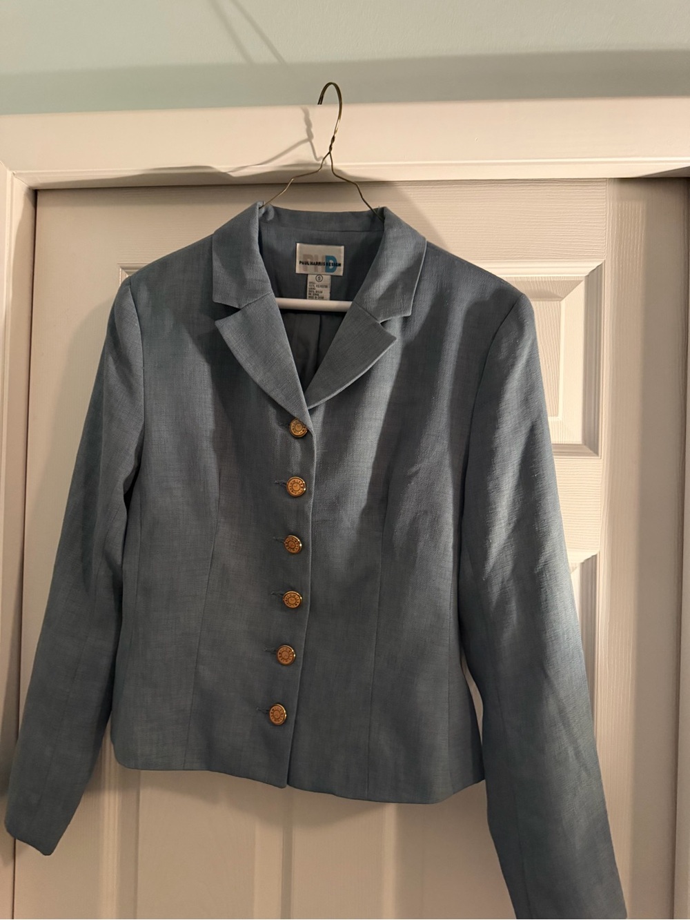 Women's Suit / Blazer has Decorative Gold Buttons and matching skirt